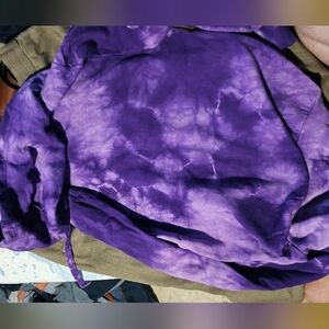 Womens Kayden.K Size Small Purple Tie-Dye Hoodie